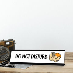 Do Not Disturb Stick People Desk Sign, Novelty Nameplate (2 x 8")