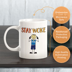 Stay Woke Stick People Design Coffee Mug