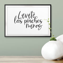 Lavate Las Pinches Manos UNFRAMED Print Bathroom Decor Wall Art