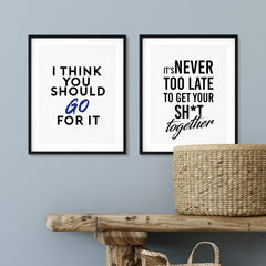 Go For It Wall Art UNFRAMED Print (2 Pack)