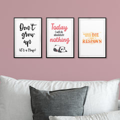 Teenager Home Wall Art UNFRAMED Print (3 Pack)