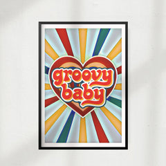 Groovy Baby UNFRAMED Print Retro Wall Art