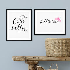 Cute Italian Wall Decor Wall Art UNFRAMED Print (2 Pack)