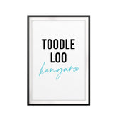 Toodle Loo Kangaroo UNFRAMED Print Novelty Wall Art