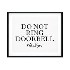 DO NOT RING DOORBELL Thank You UNFRAMED Print Business & Events Decor Wall Art