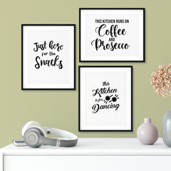 Fun Kitchen Decor Wall Art UNFRAMED Print (3 Pack)