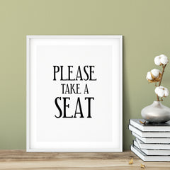Please Take A Seat UNFRAMED Print Business & Events Decor Wall Art