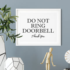 DO NOT RING DOORBELL Thank You UNFRAMED Print Business & Events Decor Wall Art