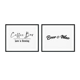 Drink Serving Signs Wall Decor UNFRAMED Print (2 Pack)