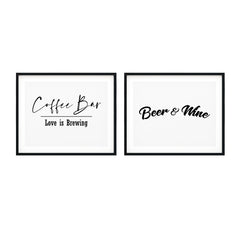 Drink Serving Signs Wall Decor UNFRAMED Print (2 Pack)