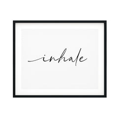 Inhale UNFRAMED Print Cute Typography Wall Art