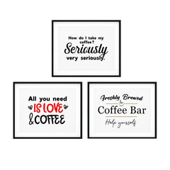 Coffee Aficionado Bar Wall Art UNFRAMED Print (3 Pack)