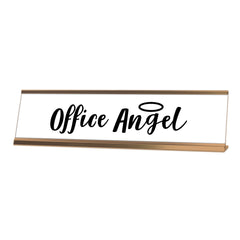 Office Angel Desk Sign, novelty nameplate (2 x 8")