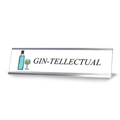 Gin-Tellectual, Silver Frame Desk Sign (2x8¨)