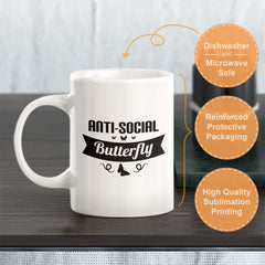 Anti-Social Butterfly Coffee Mug