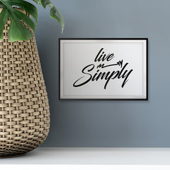 Live Simply UNFRAMED Print Cute Typography Wall Art