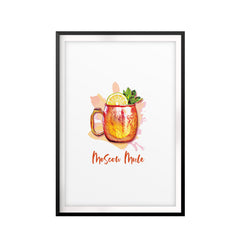 Moscow Mule Watercolor UNFRAMED Print Drinking Wall Art