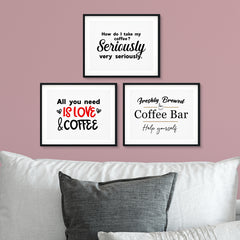 Coffee Aficionado Bar Wall Art UNFRAMED Print (3 Pack)