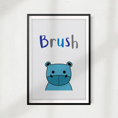 Brush UNFRAMED Print Kids Bathroom Wall Art