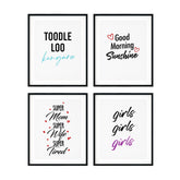 Cute Funny Wall Decor Wall Art UNFRAMED Print (4 Pack)