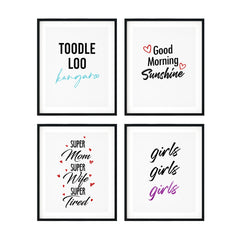 Cute Funny Wall Decor Wall Art UNFRAMED Print (4 Pack)