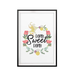 Dorm Sweet Dorm UNFRAMED Print Home Décor, Quote Wall Art