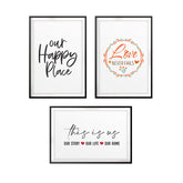 Loved Up Home Wall Art UNFRAMED Print (3 Pack)