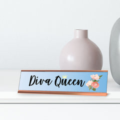 Diva Queen, Designer Office Gift Desk Sign (2 x 8")