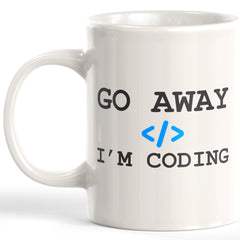 Go Away I'm Coding Coffee Mug