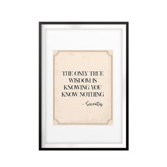 True Wisdom-Socrates UNFRAMED Print Quote Wall Art