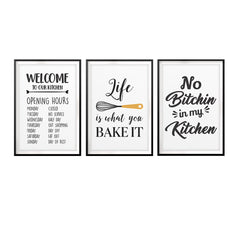 Kitchen Fun Welcome Wall Art UNFRAMED Print (3 Pack)