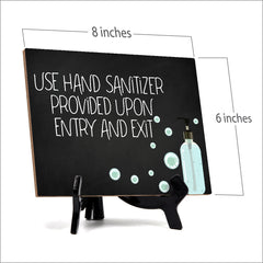 Signs ByLITA Use Hand Sanitizer Provided Upon Entry & Exit, Hygiene Sign, 6" x 8"