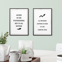 Motivational Quotes Wall Art UNFRAMED Print (2 Pack)