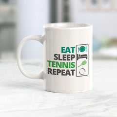 Eat Sleep Tennis Repeat, Novelty Coffee Mug Drinkware Gift