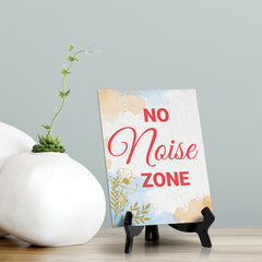 Signs ByLita No noise zone, Blue Watercolor Table Sign (6 x 8")