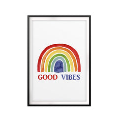 Good Vibes UNFRAMED Print Home Decor Wall Art