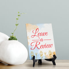 Signs ByLita Leave a review, Blue Watercolor Table Sign (6 x 8")