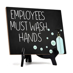 Signs ByLITA Employees Must Wash Hands, Hygiene Sign, 6" x 8"