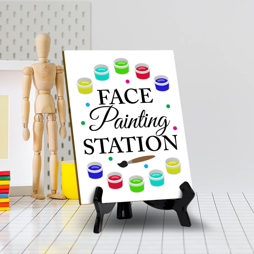 Signs ByLITA Face Painting Station, Table Sign with Acrylic Stand (6x8“)