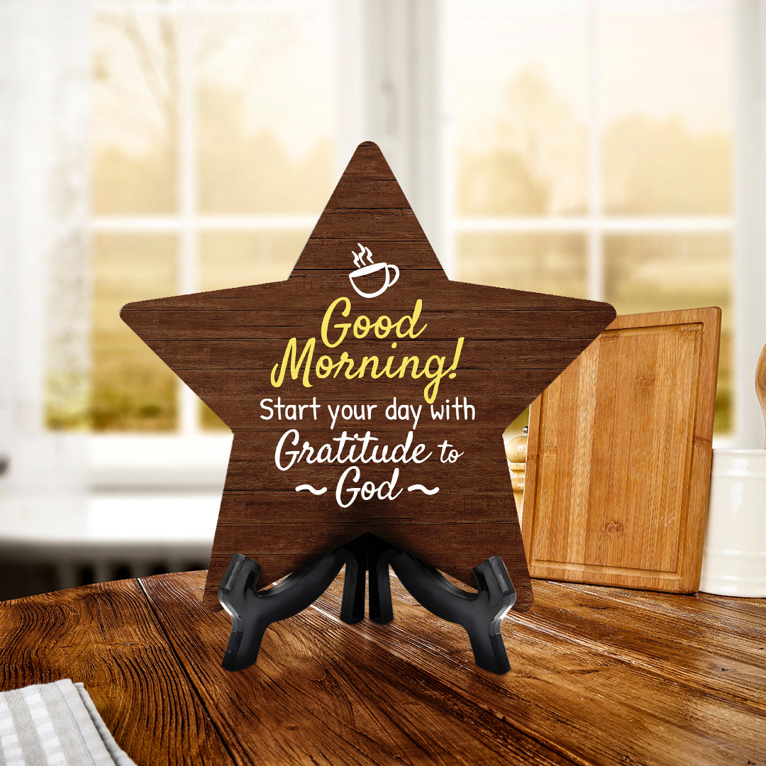 Good Morning Star Table Sign | Family and Faith Home Decor | Church And Home Table Signs