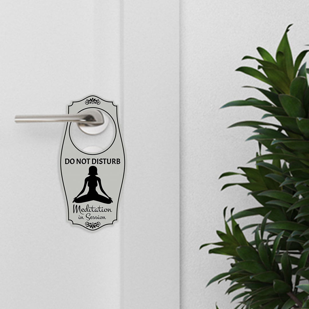 Do Not Disturb Meditation In Session Door Hanger | House or Business Door Sign