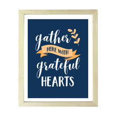 Designs ByLITA Gather Here With Grateful Hearts, Wall Print Art | Family Home Décor