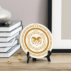 Aries Zodiac Circle Table Sign (5x5")