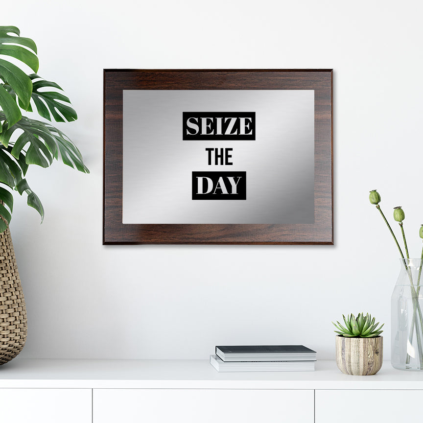 Seize The Day Decorative Wall Plaque | Easel Mount Option | Inspirational Affirmation Wall Art