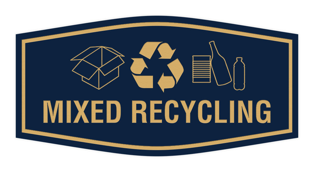 Fancy Mixed Recycling Wall or Door Sign