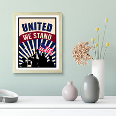 Designs ByLITA United We Stand, Wall Print Art | USA Patriotic Decoration (Unframed or Framed)