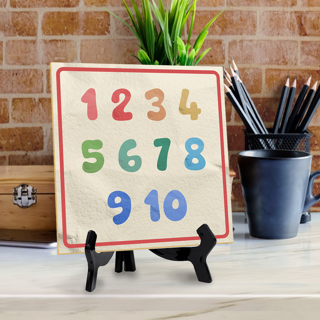 1 2 3 4 5 6 7 8 9 10 5"x 5" Square Table Sign With Acrylic Easel | Motivational Home Decor