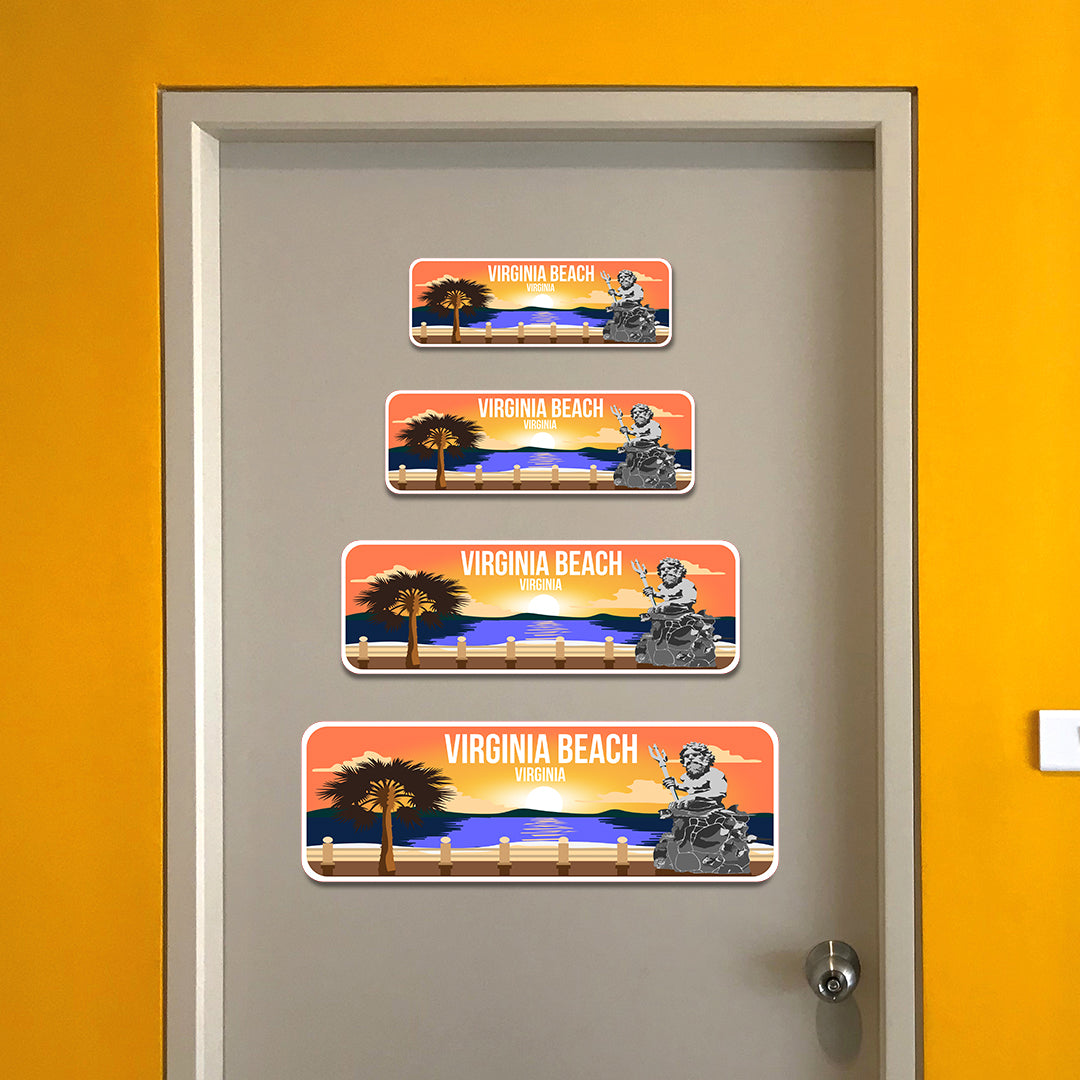Standard Plus Virginia Beach, Virginia Wall or Door Sign | Famous US Beaches Souvenir