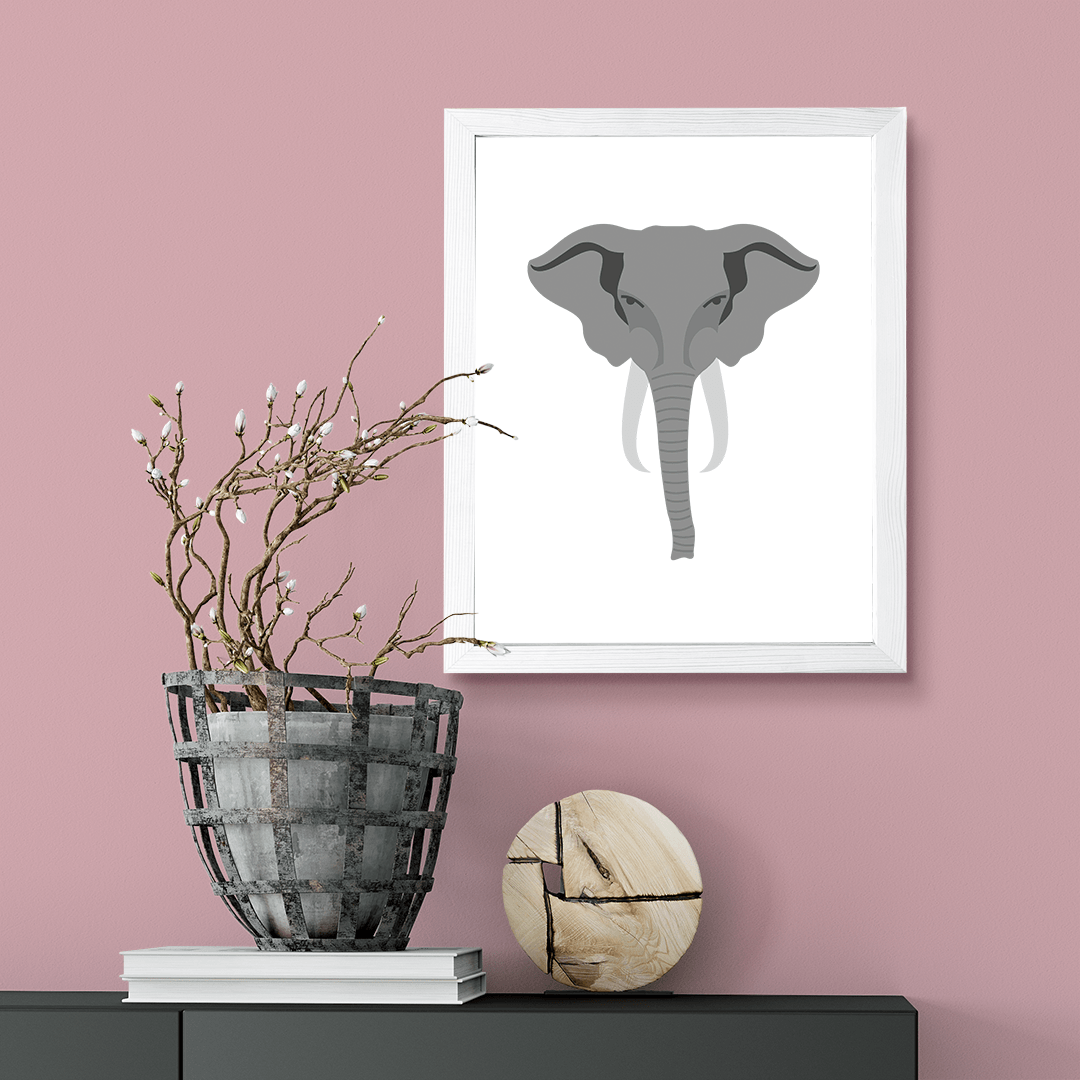 Designs ByLITA Elephant, Wall Print Animals Art | Family Presents | Bedroom | Stylish Kindergarten Decor