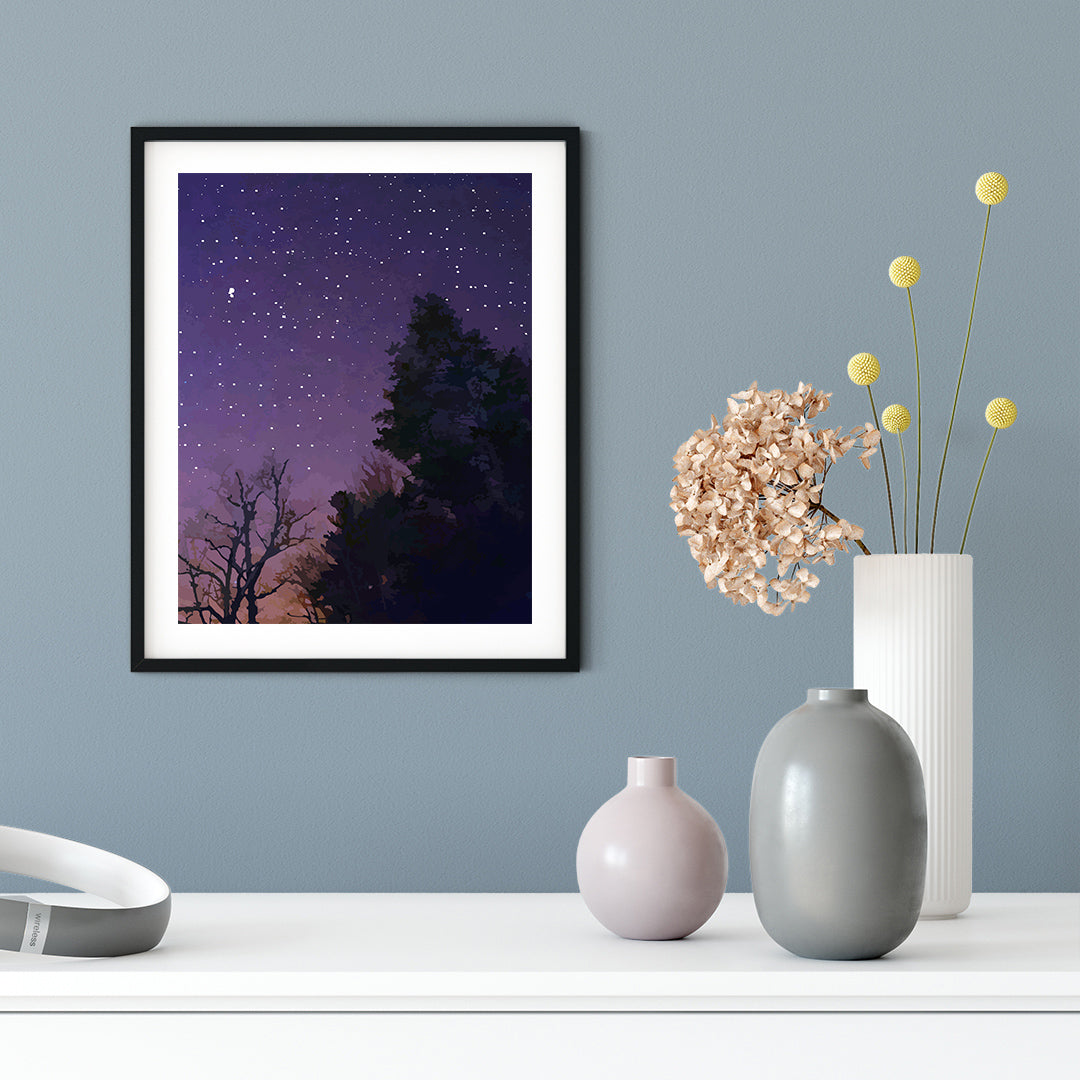 Designs ByLITA Night Time Wonders, Wall Print Art | Beautiful Flowers | Stylish Modern Decoration For The Home and Office